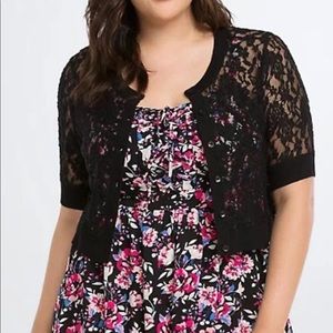 torrid black lace cardigan